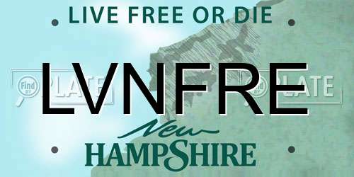 LVNFRE New Hampshire License Plate