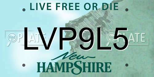 LVP9L5 New Hampshire License Plate