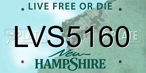 LVS5160 New Hampshire License Plate