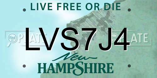 LVS7J4 New Hampshire License Plate