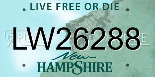 LW26288 New Hampshire License Plate