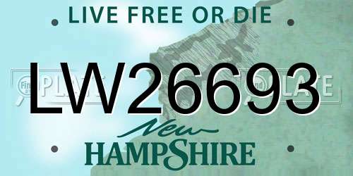 LW26693 New Hampshire License Plate