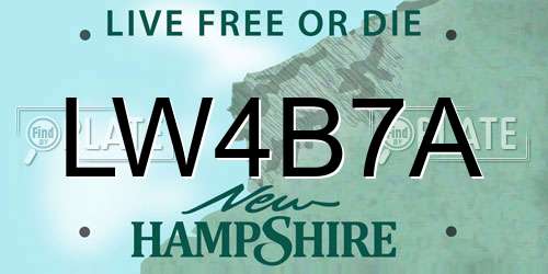 LW4B7A New Hampshire License Plate