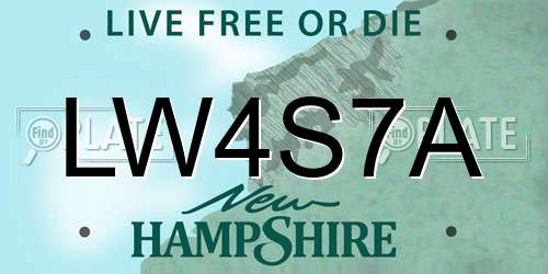 LW4S7A New Hampshire License Plate