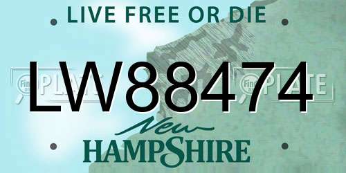 LW88474 New Hampshire License Plate