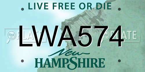 LWA574 New Hampshire License Plate