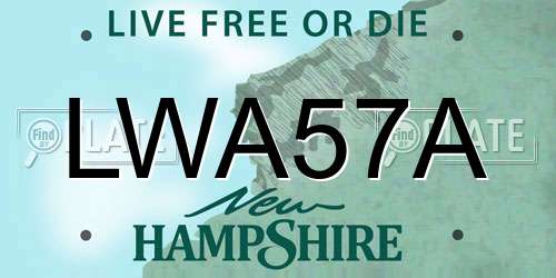 LWA57A New Hampshire License Plate
