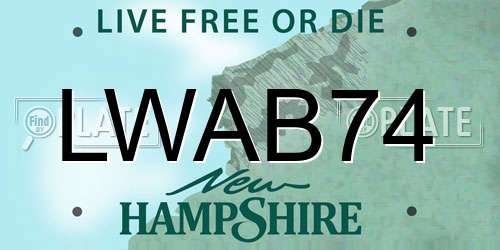 LWAB74 New Hampshire License Plate