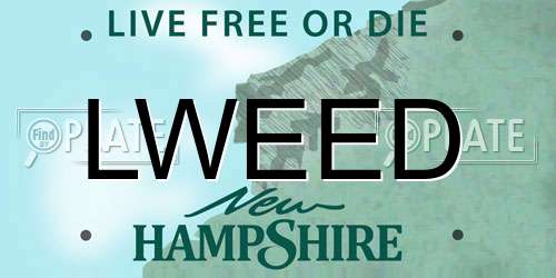 LWEED New Hampshire License Plate