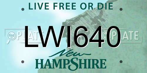 LWI640 New Hampshire License Plate