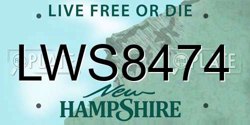 LWS8474 New Hampshire License Plate