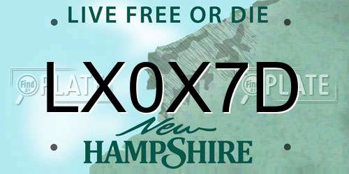 LX0X7D New Hampshire License Plate