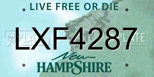 LXF4287 New Hampshire License Plate