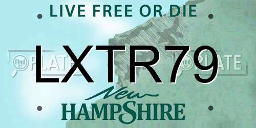 LXTR79 New Hampshire License Plate