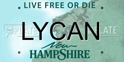 LYCAN New Hampshire License Plate