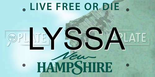 LYSSA New Hampshire License Plate