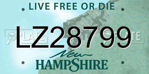 LZ28799 New Hampshire License Plate