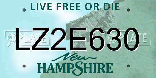 LZ2E630 New Hampshire License Plate