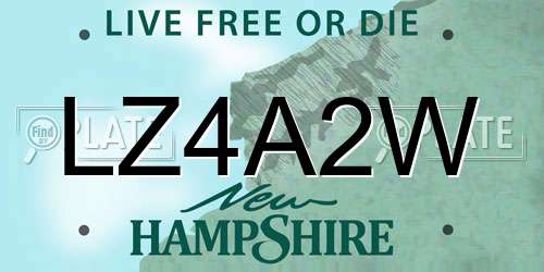 LZ4A2W New Hampshire License Plate