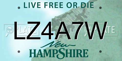 LZ4A7W New Hampshire License Plate