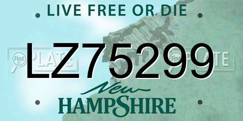 LZ75299 New Hampshire License Plate