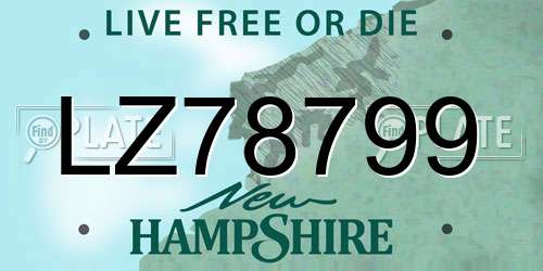 LZ78799 New Hampshire License Plate