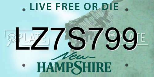 LZ7S799 New Hampshire License Plate