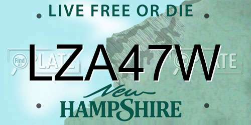 LZA47W New Hampshire License Plate