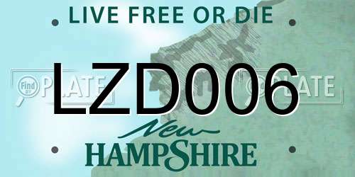 LZD006 New Hampshire License Plate