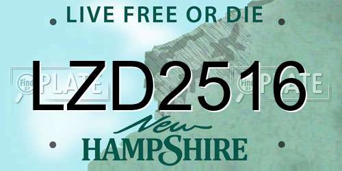 LZD2516 New Hampshire License Plate