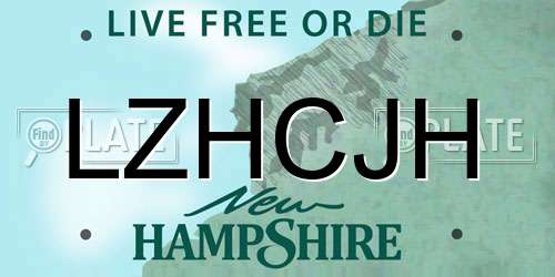 LZHCJH New Hampshire License Plate