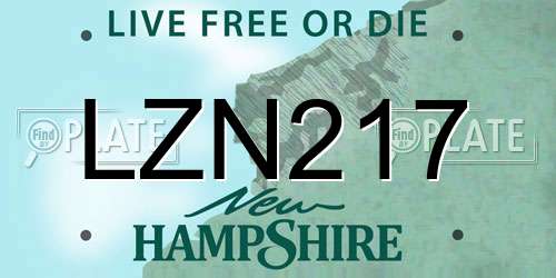 LZN217 New Hampshire License Plate