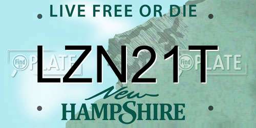 LZN21T New Hampshire License Plate