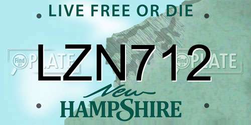 LZN712 New Hampshire License Plate