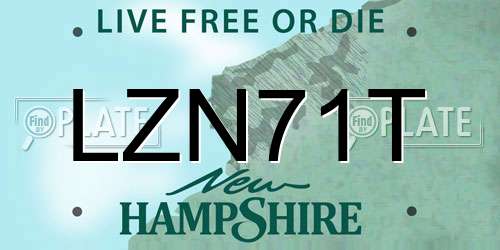 LZN71T New Hampshire License Plate