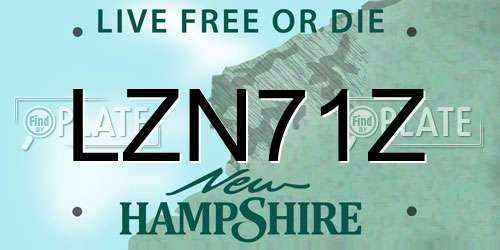 LZN71Z New Hampshire License Plate