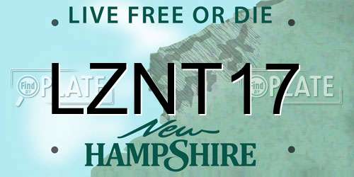 LZNT17 New Hampshire License Plate