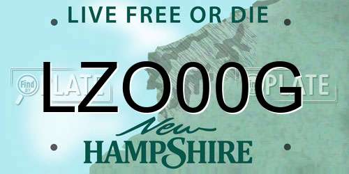 LZO00G New Hampshire License Plate