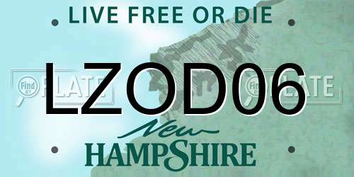 LZOD06 New Hampshire License Plate