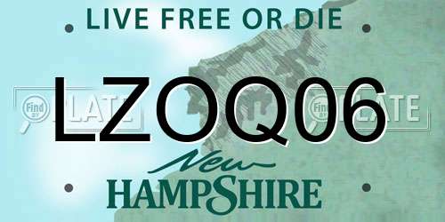 LZOQ06 New Hampshire License Plate