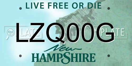 LZQ00G New Hampshire License Plate