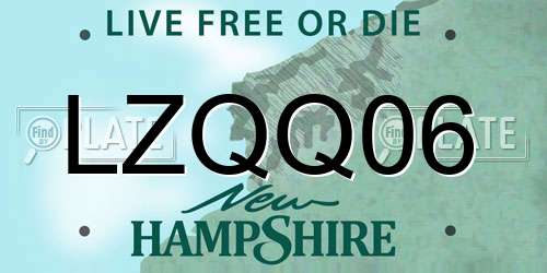 LZQQ06 New Hampshire License Plate