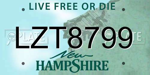 LZT8799 New Hampshire License Plate