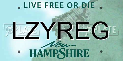 LZYREG New Hampshire License Plate