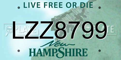 LZZ8799 New Hampshire License Plate