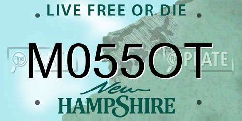 M055OT New Hampshire License Plate