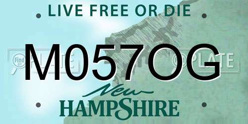M057OG New Hampshire License Plate