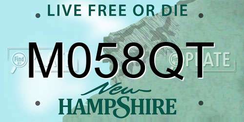 M058QT New Hampshire License Plate