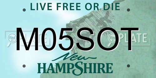 M05SOT New Hampshire License Plate