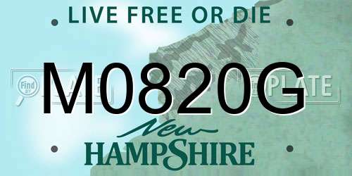 M0820G New Hampshire License Plate
